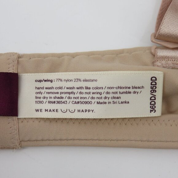 True & Co 36DD Solid Beige Underwire Lined Convertible T Shirt Bra Style 11310 - Picture 12 of 15
